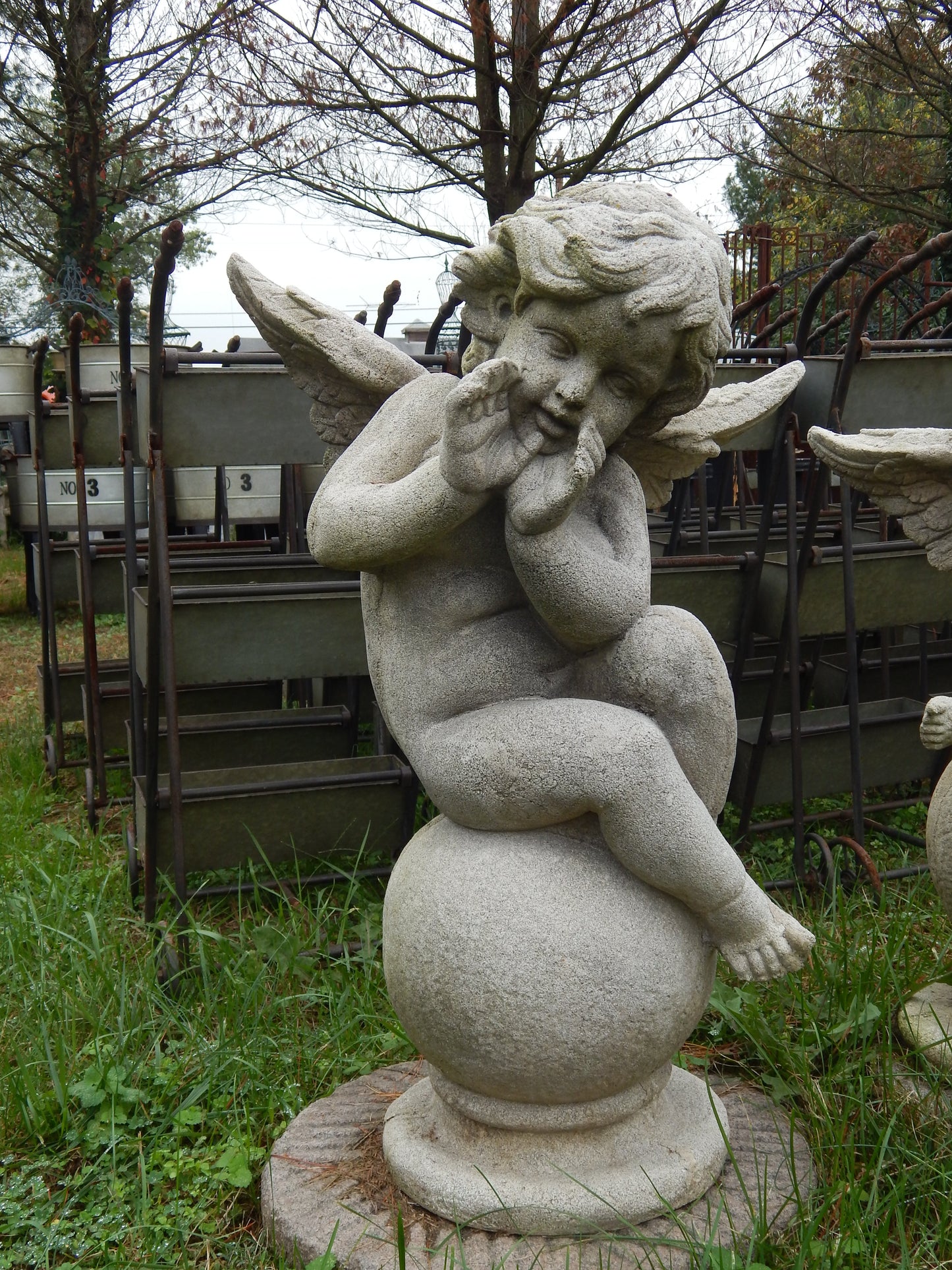 Fiberglass Statue - Set of 4 Cherub Angel Stone Dust