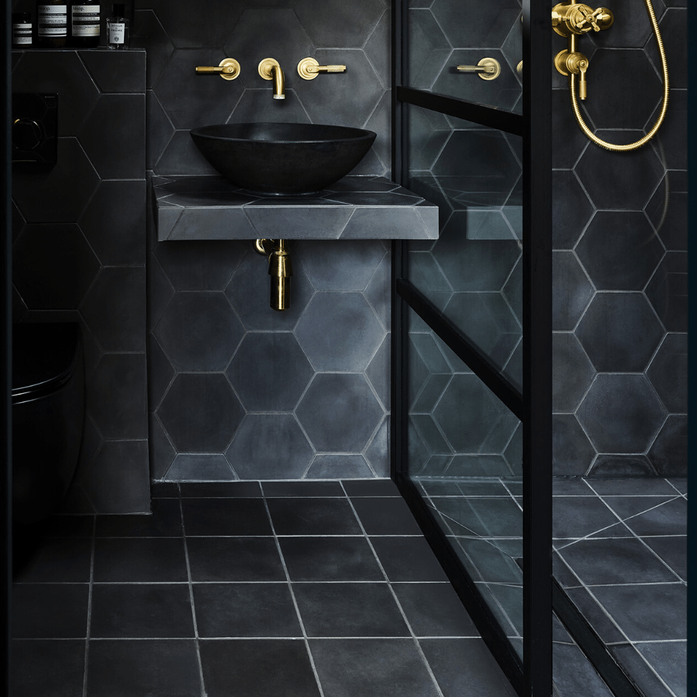 Ebony Black Square Tile