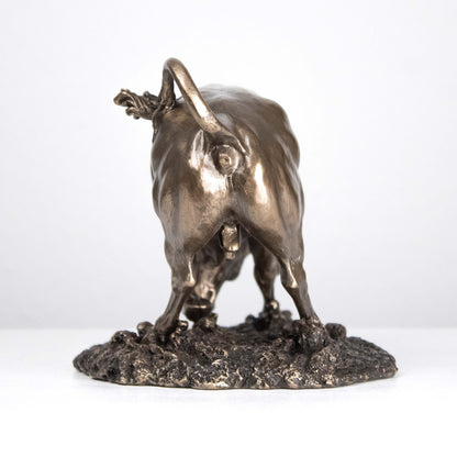 Fighting Bull Statue in Charging Stance (Cold Cast Bronze Sculpture)