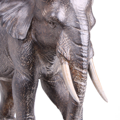 Elephant Statue with Rider (Resin Sculpture)