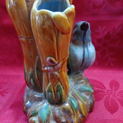 Fitz Floyd Majolica Blue Bird Bud Vase