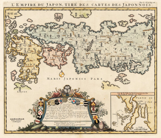 1719 L'Empire du Japon, tire des cartes des Japonnois