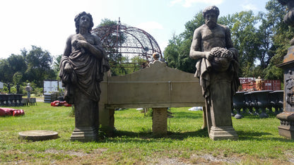 Fiberglass Statue - Pair Roman Stone Dust  Set Hand Carved
