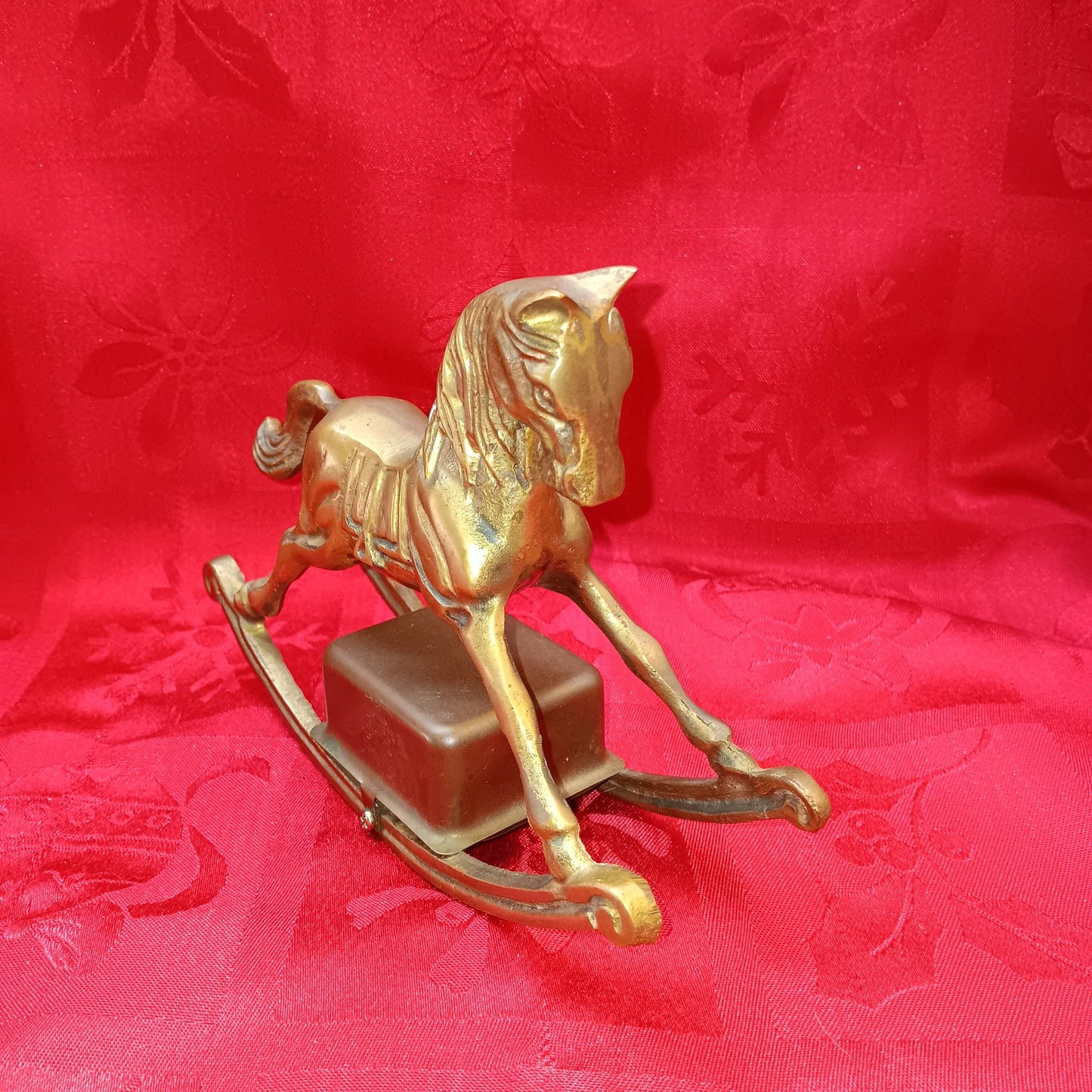 Enesco Brass Musical Rocking Horse