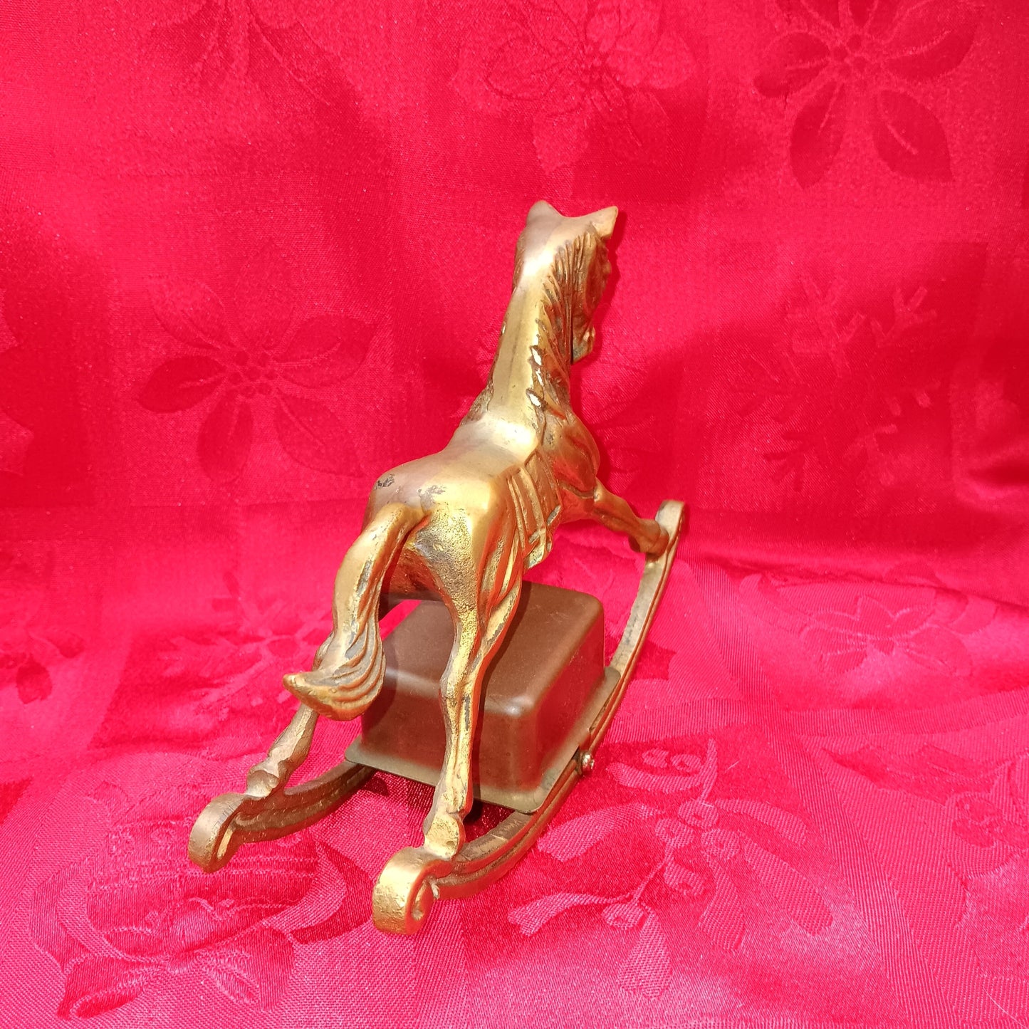 Enesco Brass Musical Rocking Horse
