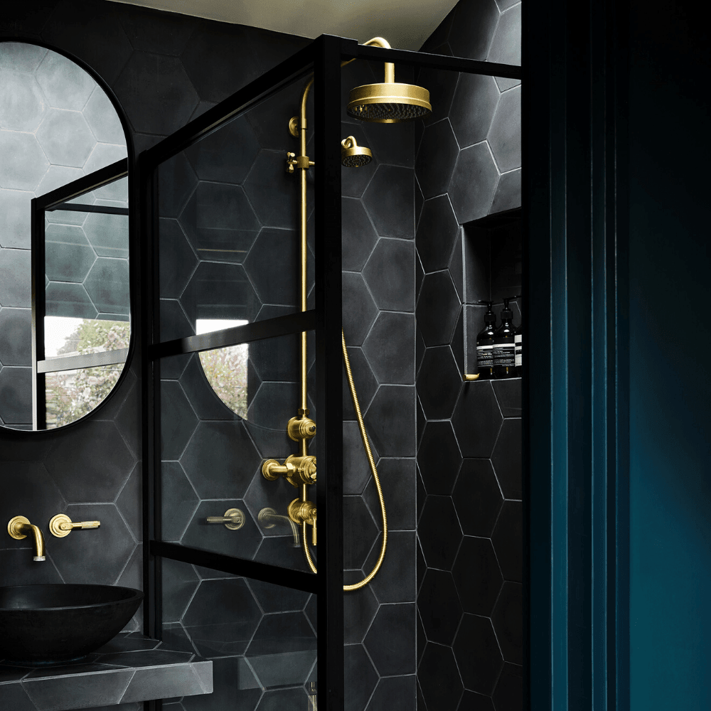 Ebony Black Hexagonal Tile