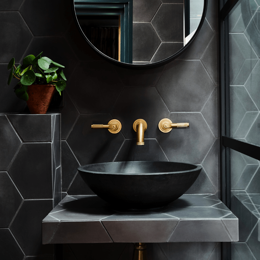 Ebony Black Hexagonal Tile