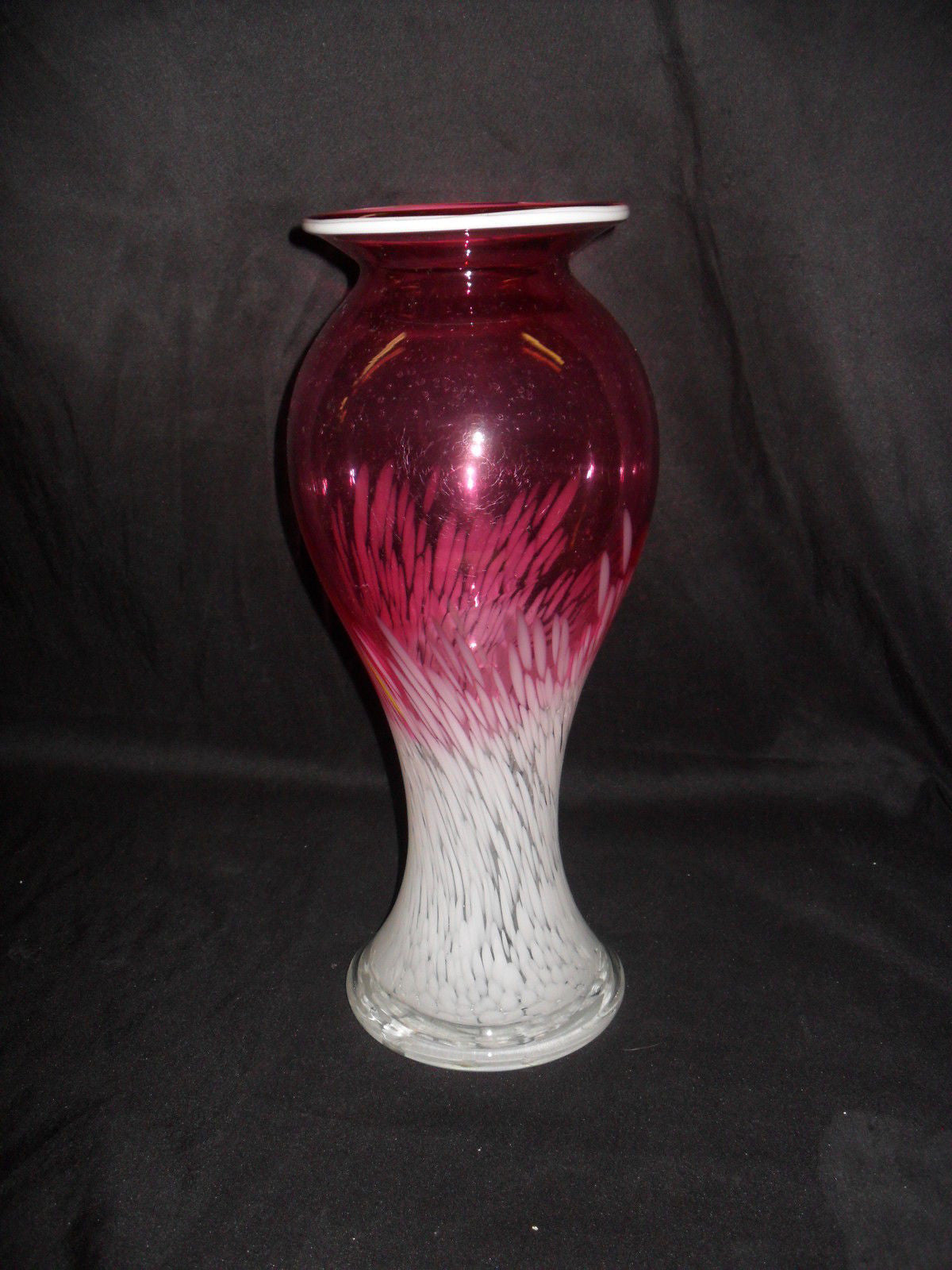 Glass Vase - Fenton Style Cranberry