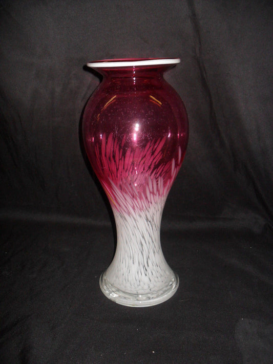 Glass Vase - Fenton Style Cranberry