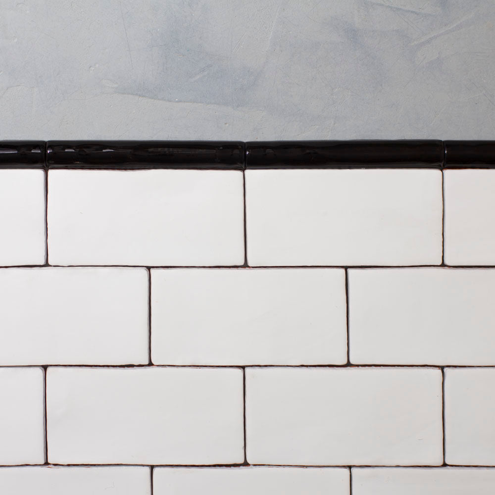 Black glazed trim tile