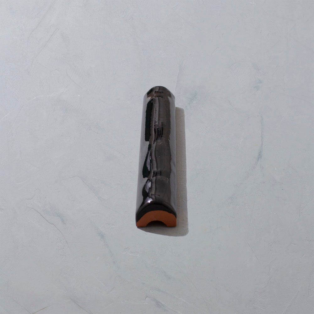 Black glazed trim tile