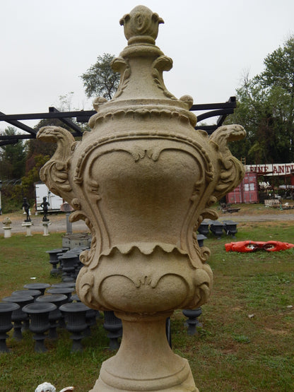 Driveway & Entrance Pediment -Pair Stone Dust Drive Way Pediment Hand Carved