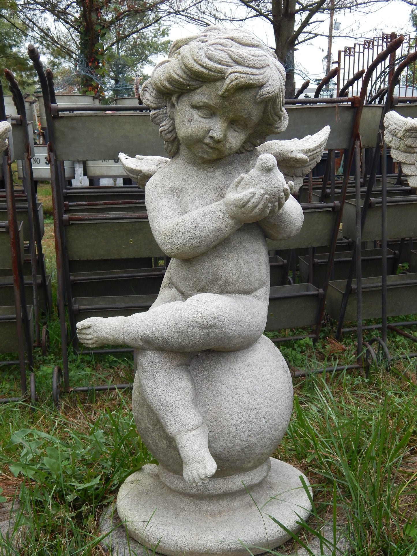 Fiberglass Statue - Set of 4 Cherub Angel Stone Dust