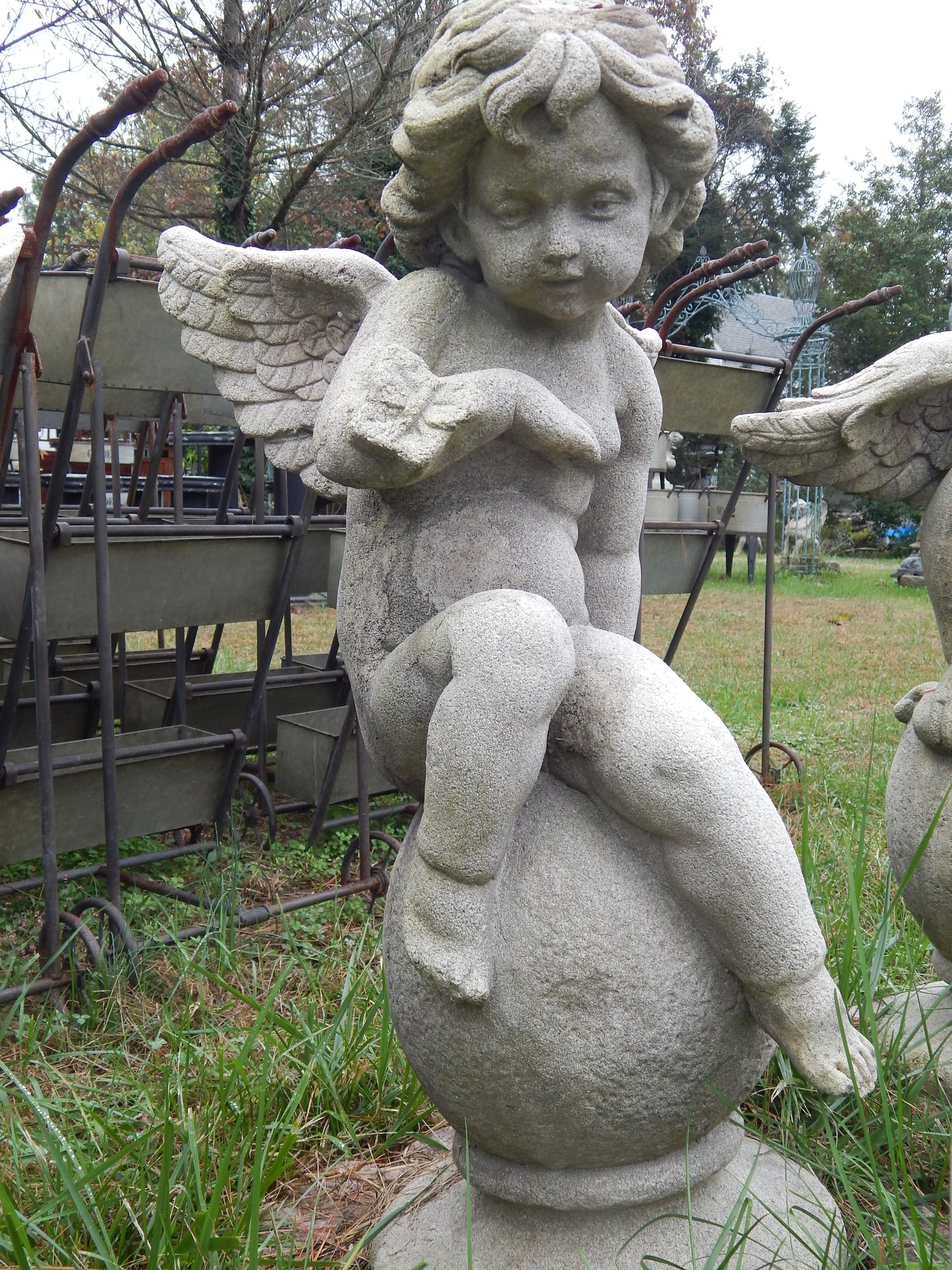 Fiberglass Statue - Set of 4 Cherub Angel Stone Dust