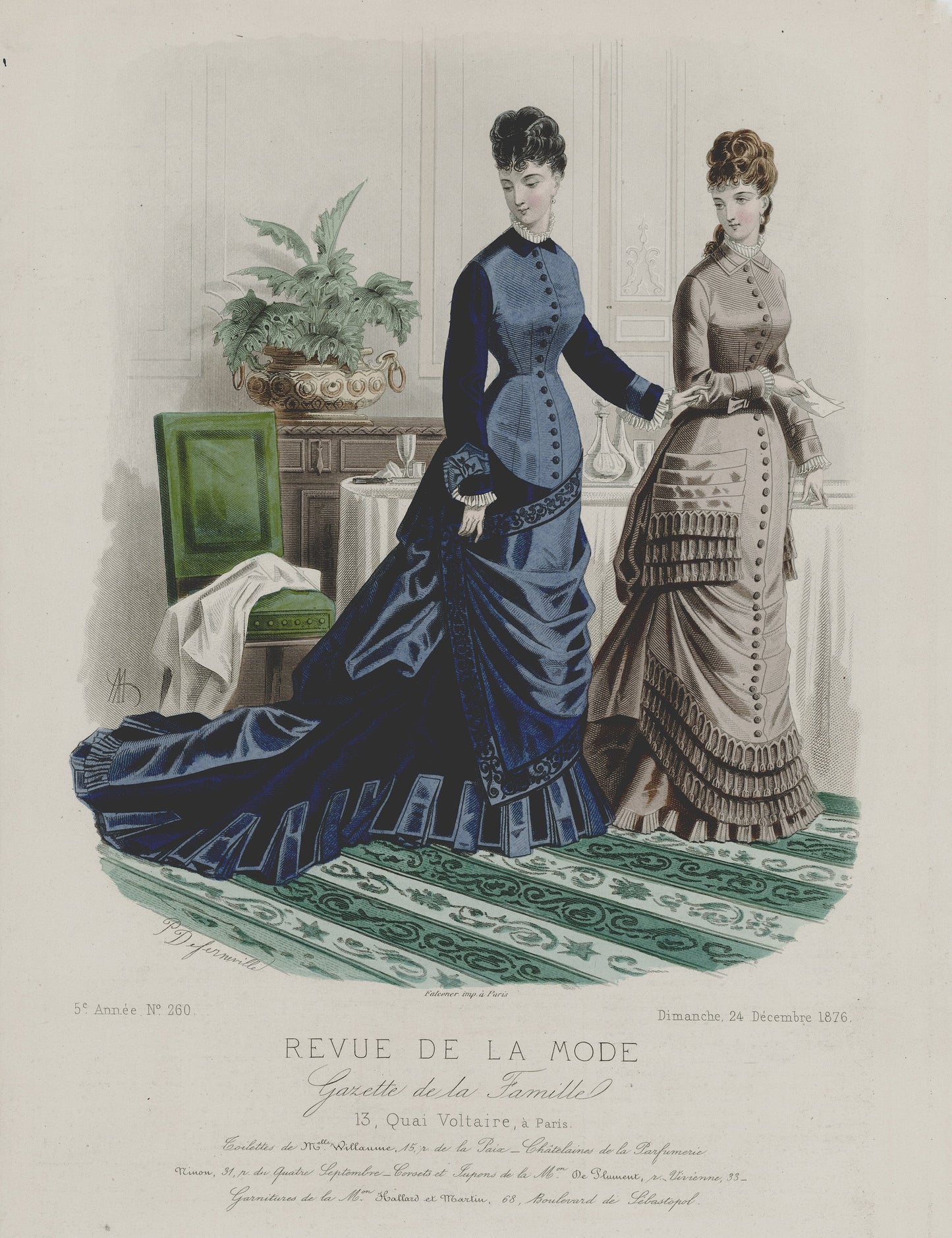 1876 Caricature sign¨¦e de Mlle Des Granges