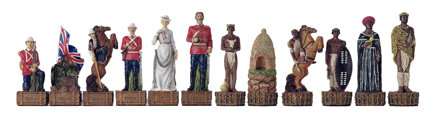 English vs Zulu Theme Chess Set