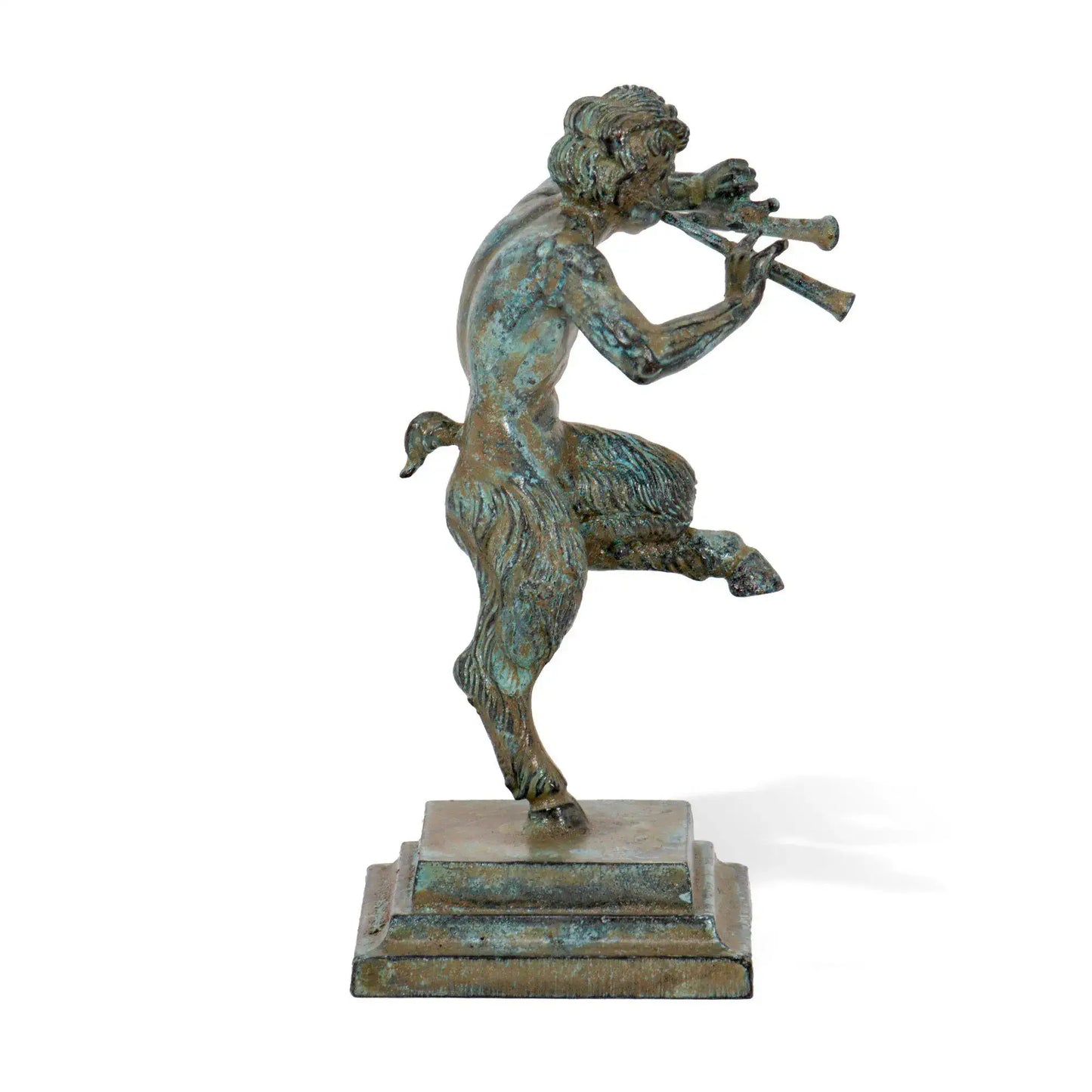 Satiro con Pifferi Statuetta in Bronzo