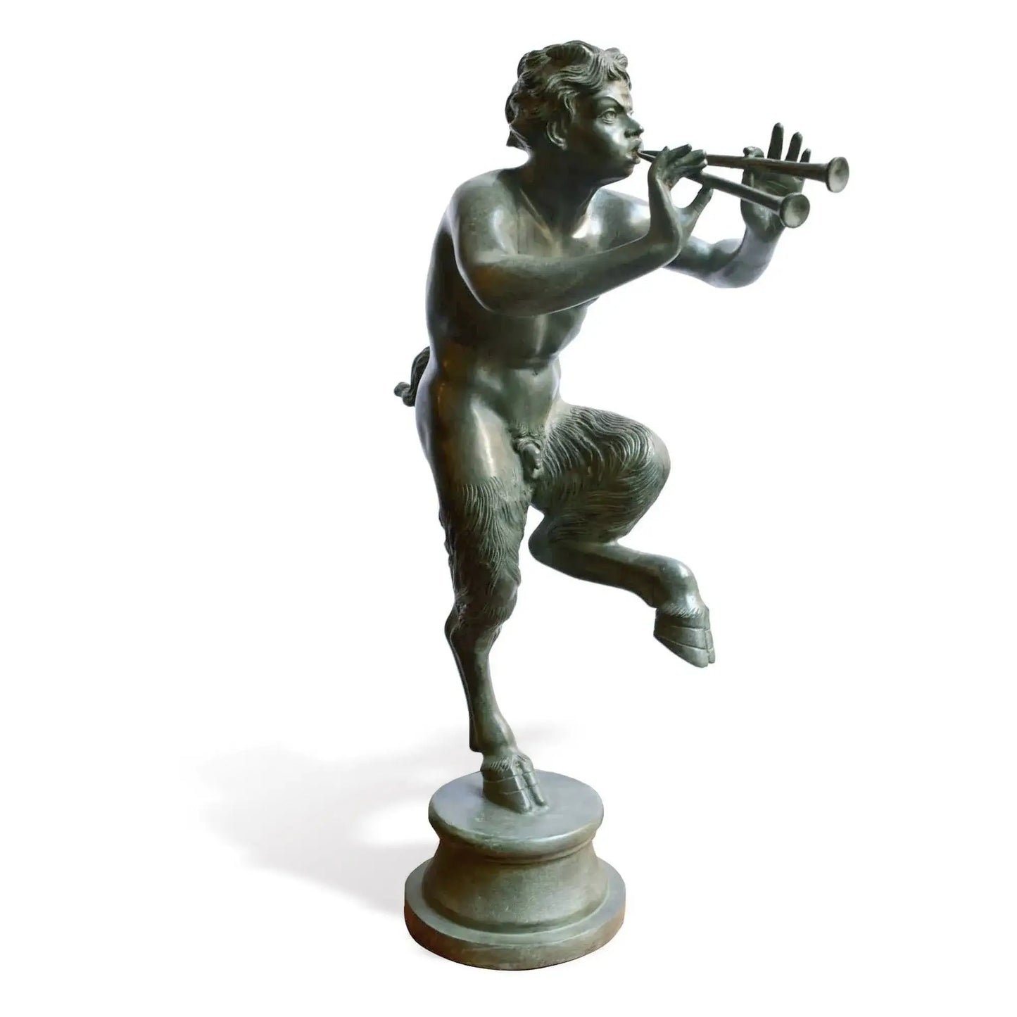 Statua in Bronzo del Fauno con Pifferi - Eleganza e Mitologia dell'Antica Roma