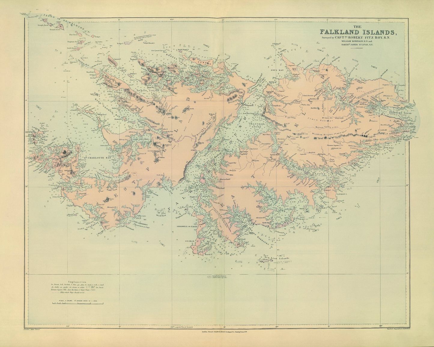 Falkland Islands Map 1901