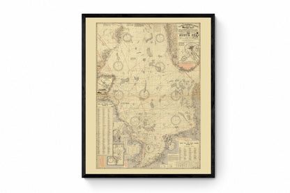 Fishermen's Chart of the North Sea Map 1920