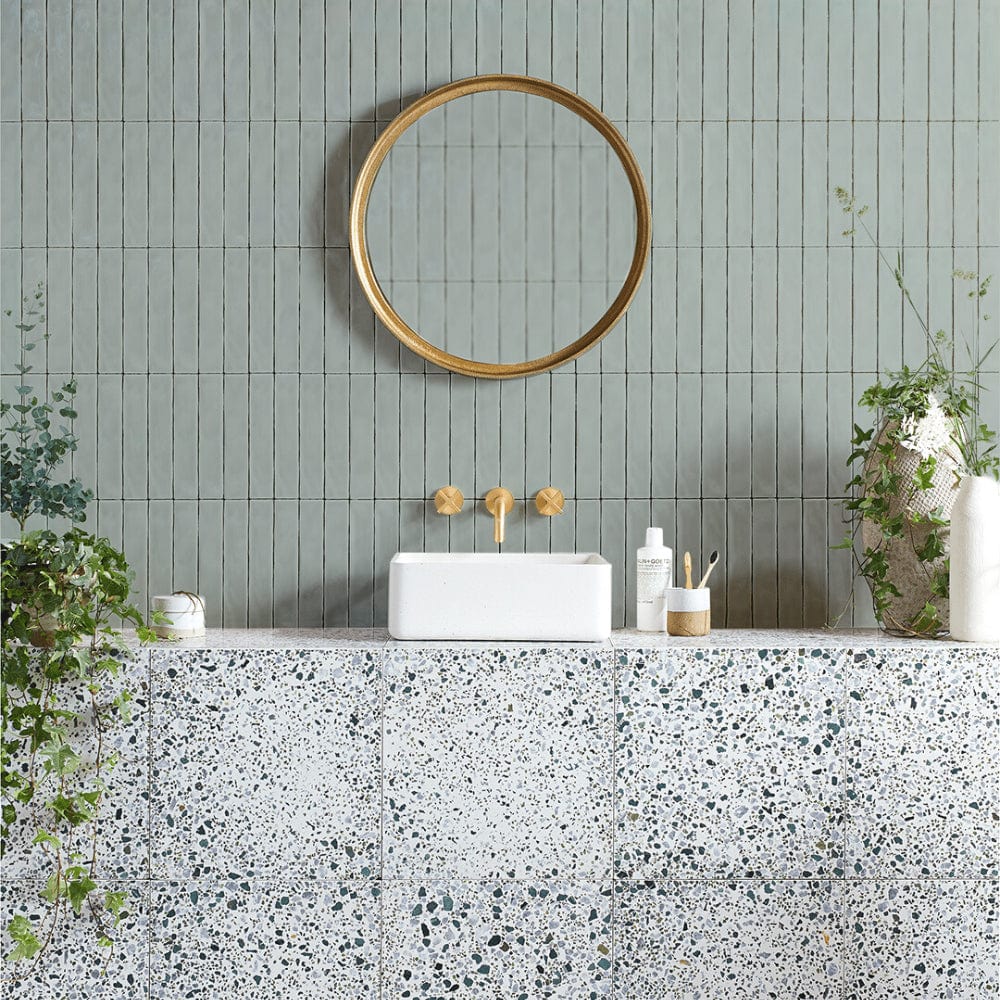 Fennel Glazed Skinny Metro Tile