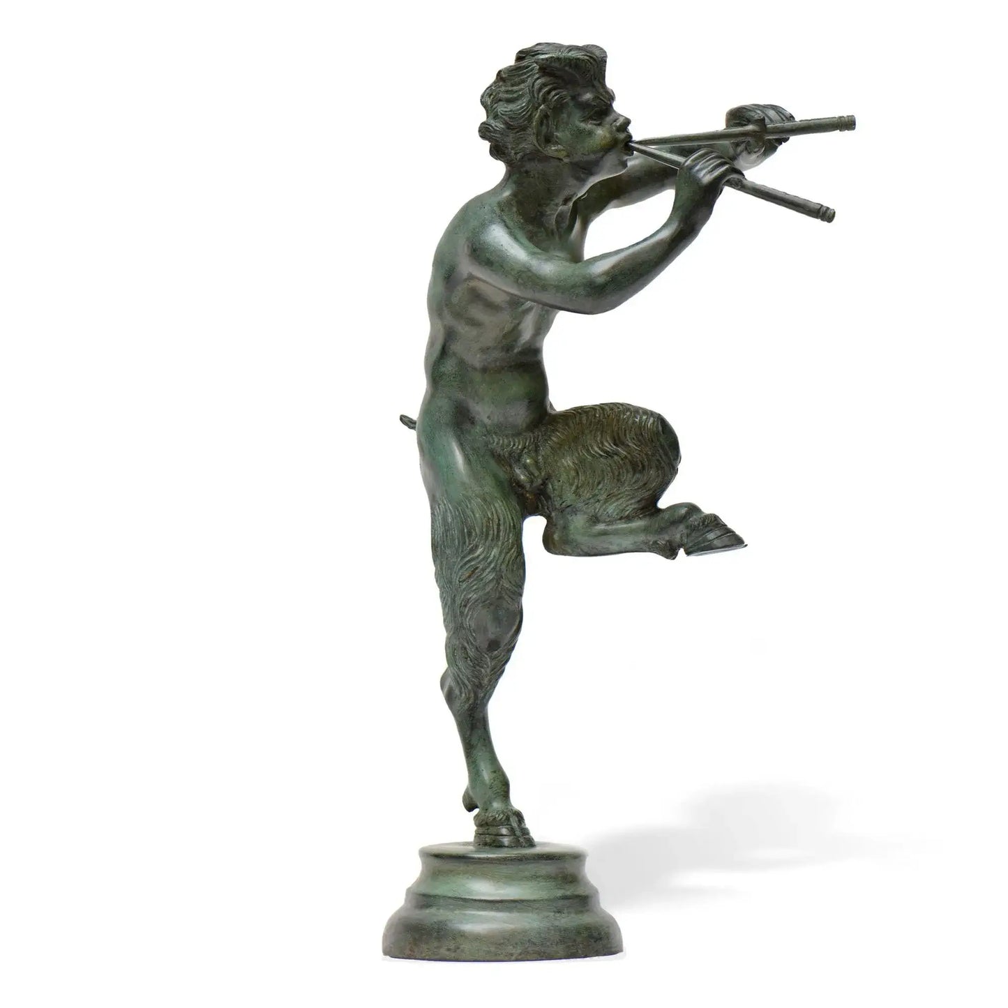 Statua in Bronzo del Fauno con Pifferi - Eleganza e Mitologia dell'Antica Roma
