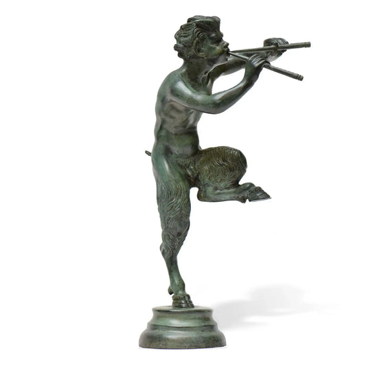Statua in Bronzo del Fauno con Pifferi - Eleganza e Mitologia dell'Antica Roma